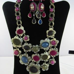 BETSY JOHNSON BIB AND MATCHING EARRINGS (RETIRED)